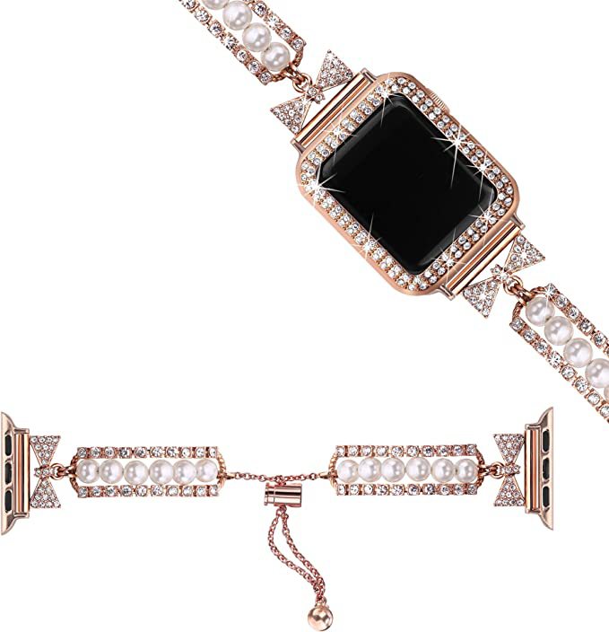 Waterproof Smart Watch – Pearl Bracelet Band - full kit and accessories