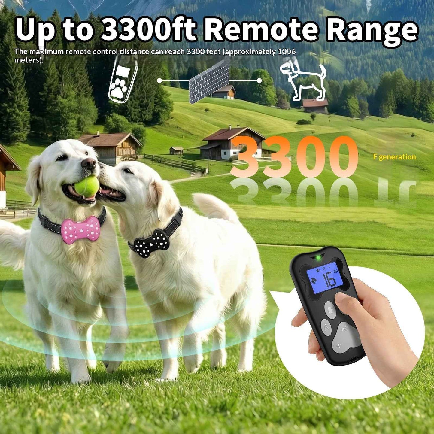 Remote Electric Dog Training Collar - Waterproof & Rechargeable