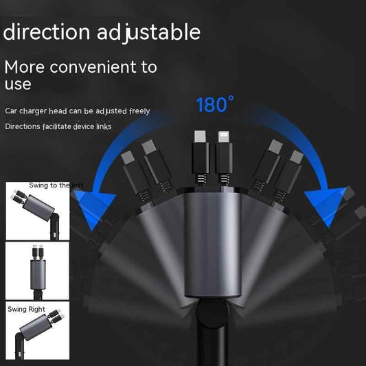 100W Dual-Port Metal Car Charger (USB & Type-C Fast Charging)