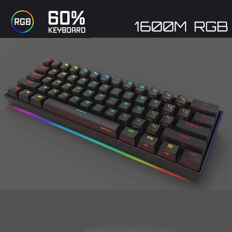 Rgb Backlit Mechanical Keyboard – Bluetooth - side angle view