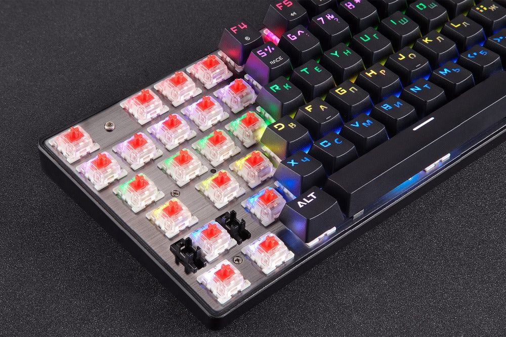 Rgb Backlit Mechanical Keyboard - packaging and contents