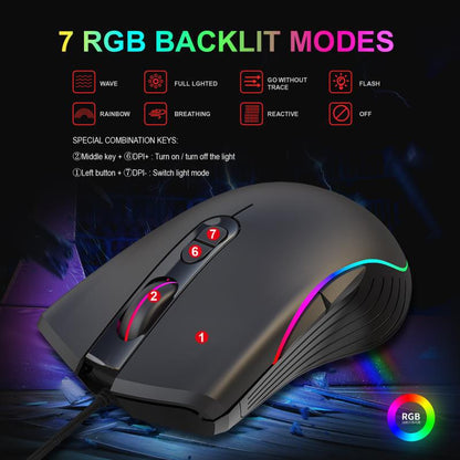 Ultra-Light Gaming Mouse – Glowing Wired - size comparison