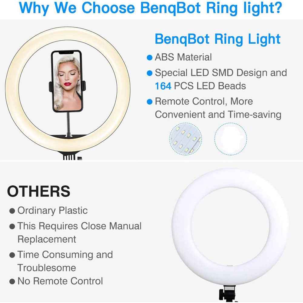 Multi-Color Ring Light – Compatible with Apple, - side angle view