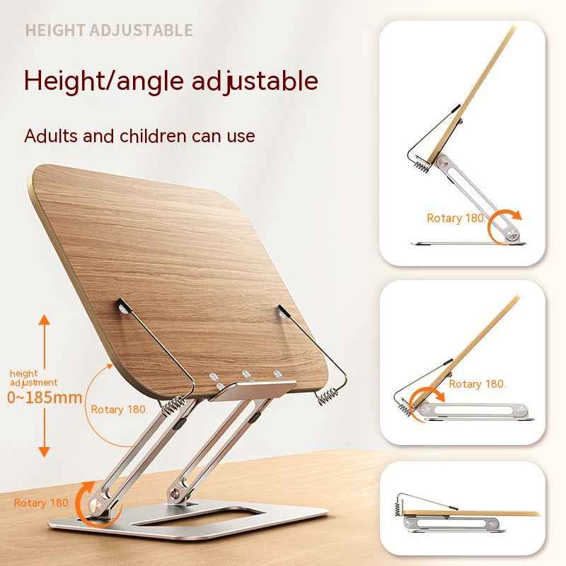 Ergonomic Laptop Stand – Wooden Reading Rack - side angle view