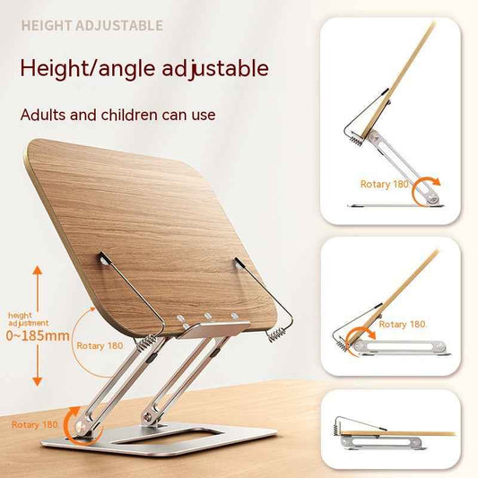 Ergonomic Laptop Stand – Wooden Reading Rack - close-up detail view