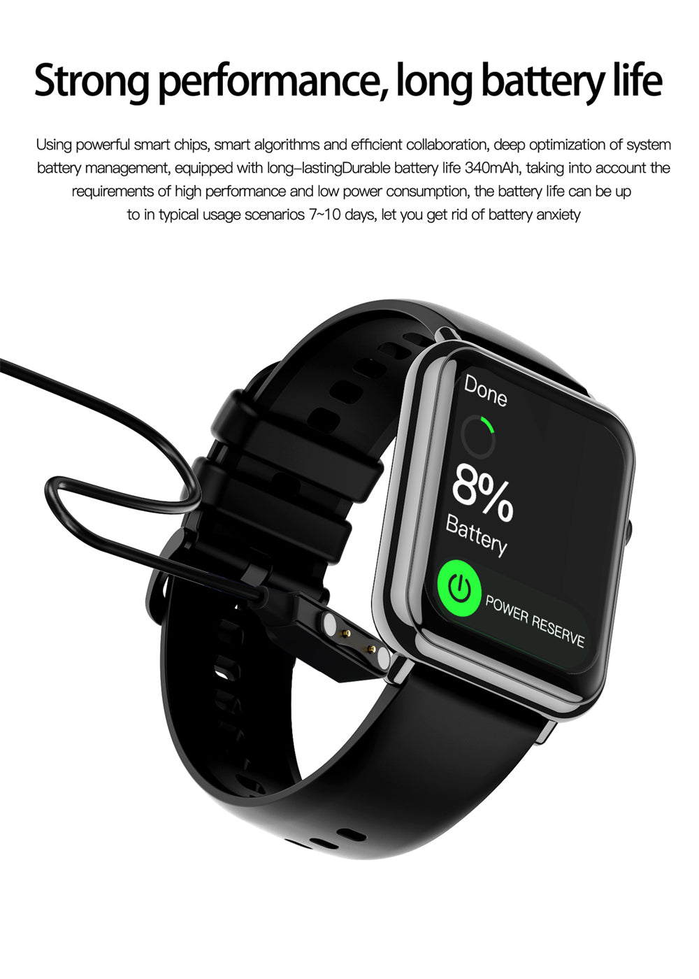 Hd Display Smart Watch – Premium Waterproof - side angle view