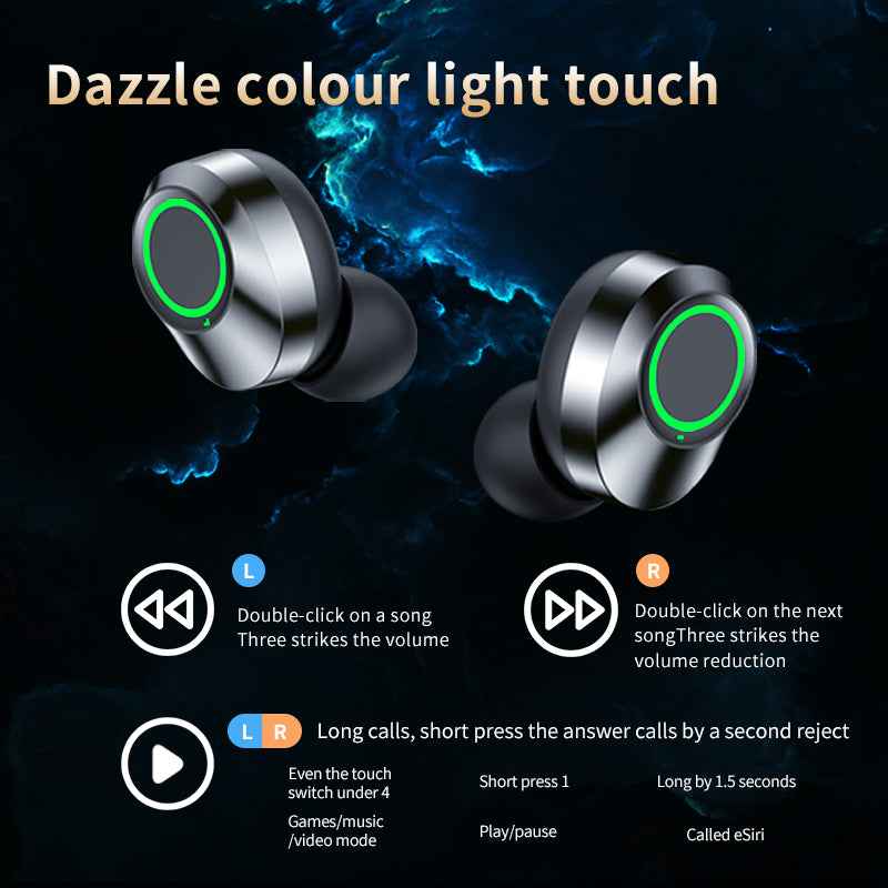 TWS Wireless Bluetooth Earbuds with Smart LED Display & Breathing Light.