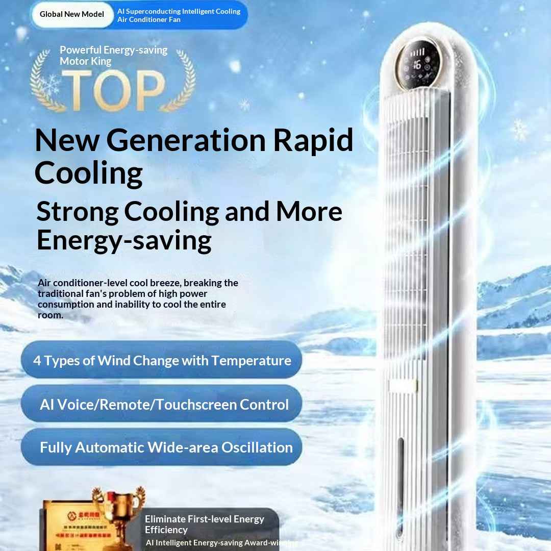 Smart AI Voice Bladeless Fan - Quiet Home Cooling & Air Purifier