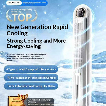 Smart AI Voice Bladeless Fan - Quiet Home Cooling & Air Purifier