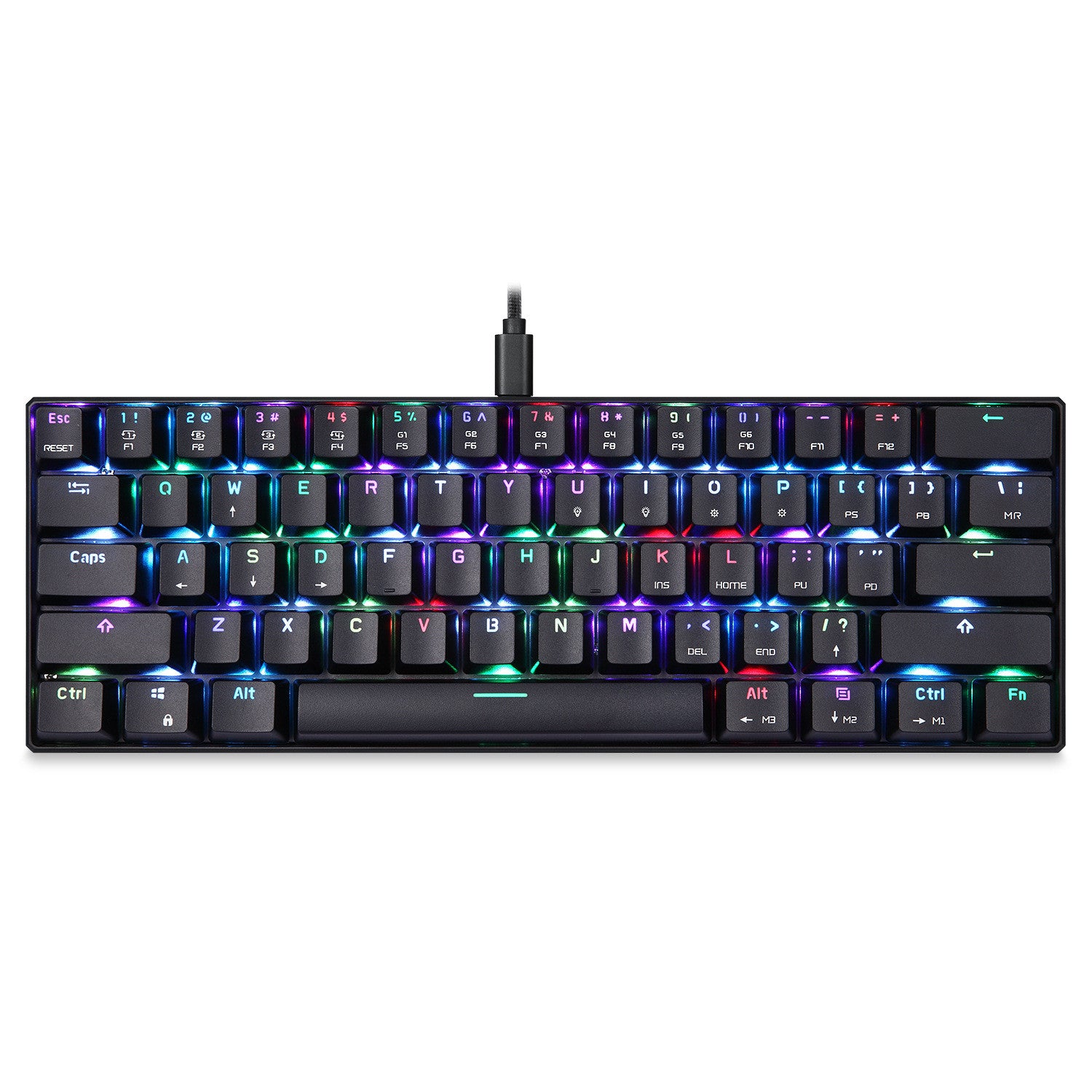 Rgb Backlit Mechanical Keyboard - back panel view