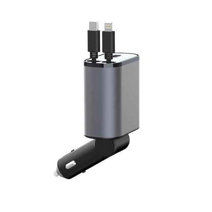 100W Dual-Port Metal Car Charger (USB & Type-C Fast Charging)