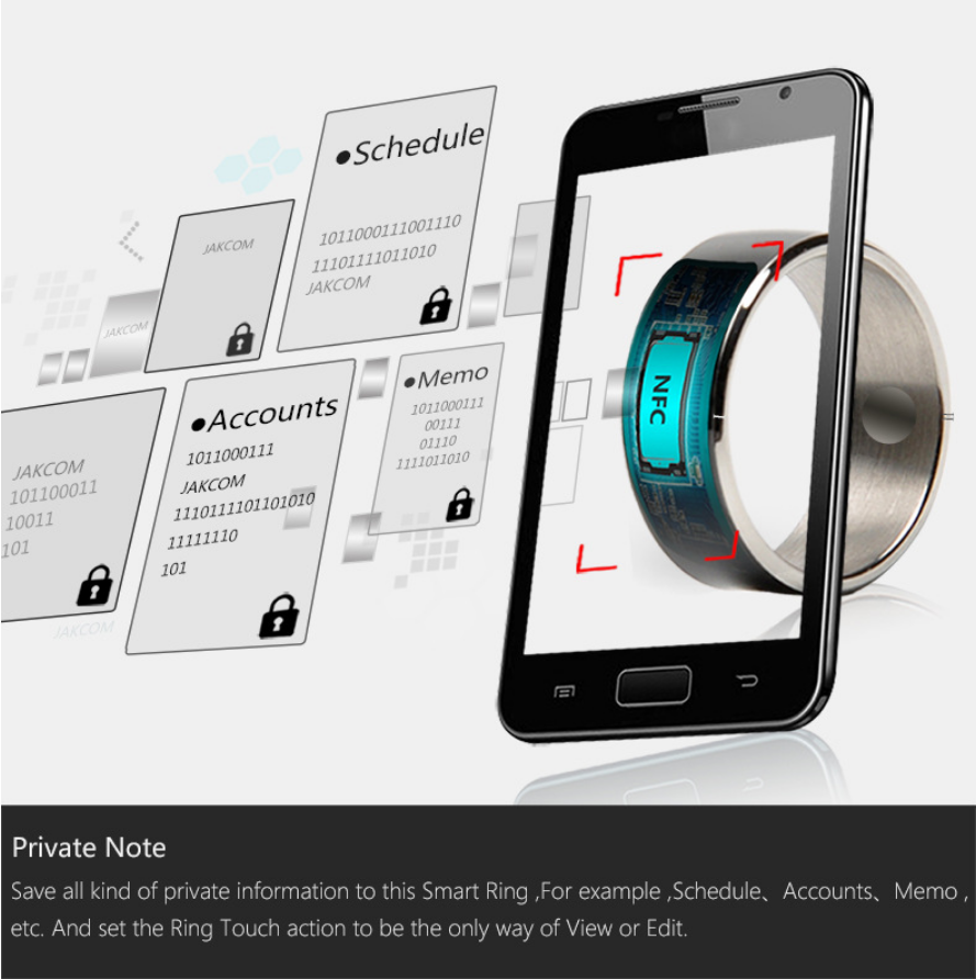 Titanium Smart Ring - side angle view