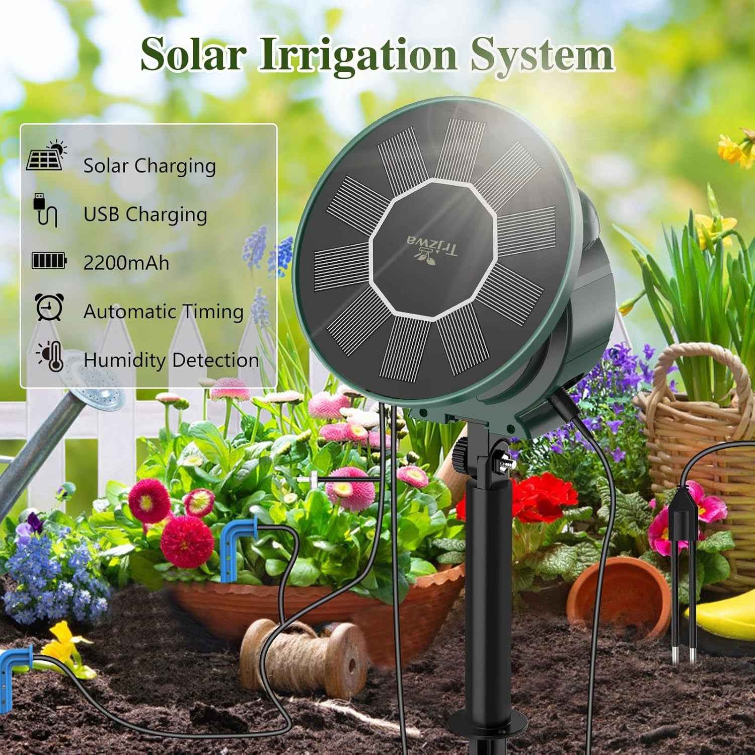 Solar-Powered Drip Irrigation System - Smart Garden Watering