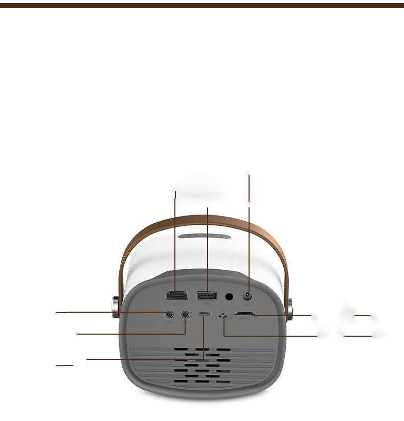 Hd 1080p Mini Projector - side angle view
