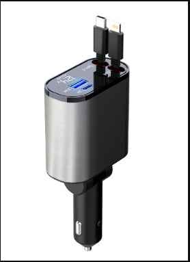 100W Dual-Port Metal Car Charger (USB & Type-C Fast Charging)