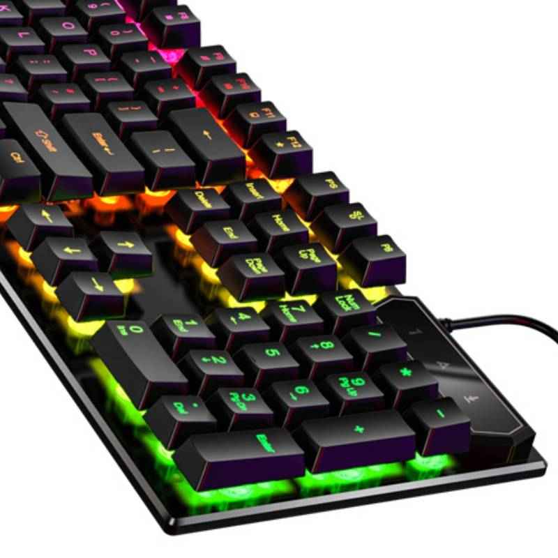 Rgb Backlit Mechanical Keyboard – Mechanical Feel Keyboard - side angle view