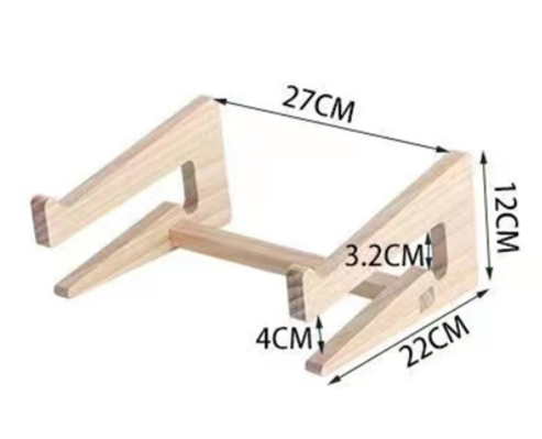 Ergonomic Laptop Stand – Wooden - packaging and contents