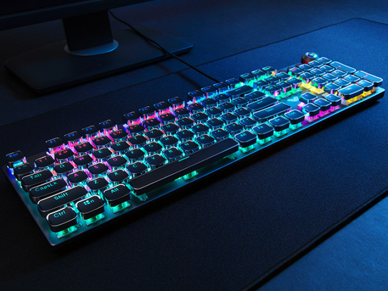 Rgb Backlit Mechanical Keyboard – F2088 - side angle view