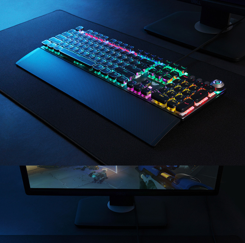 Rgb Backlit Mechanical Keyboard – F2088 - size comparison