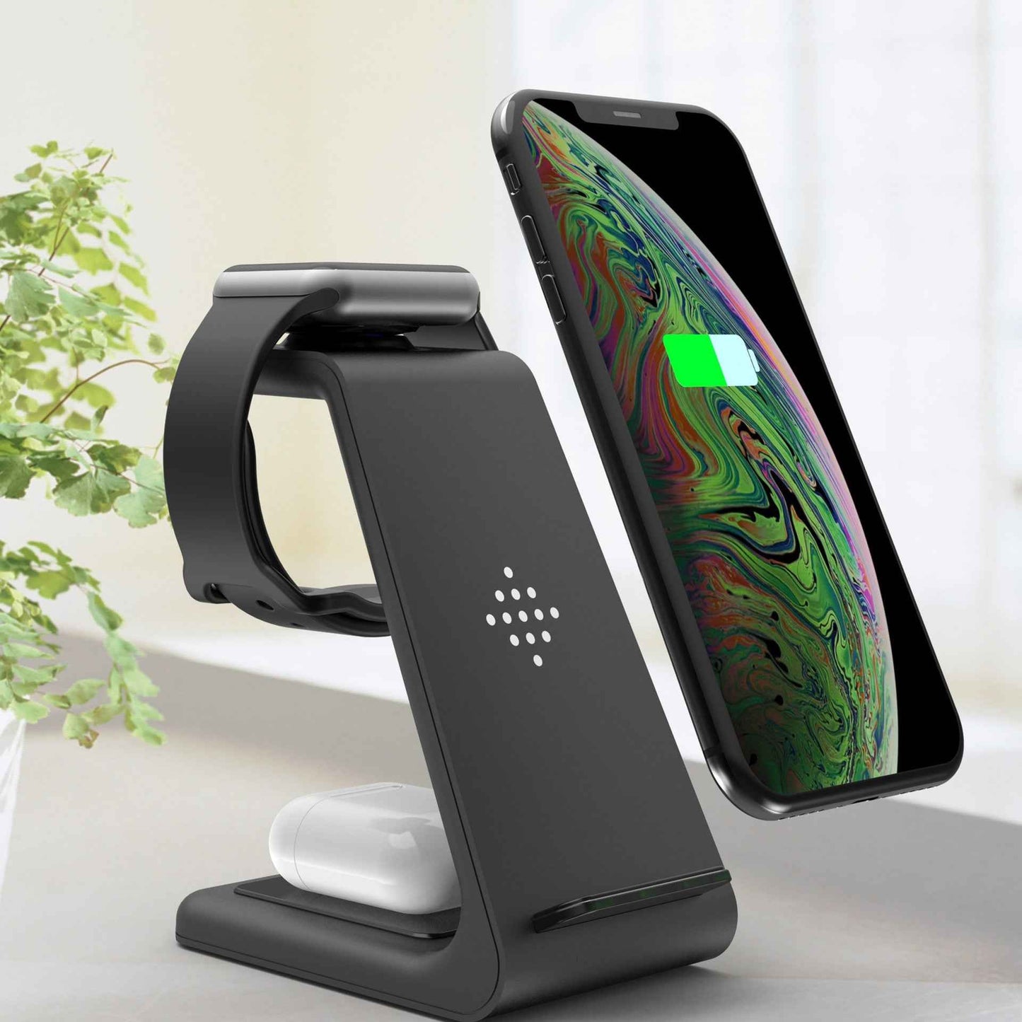 3-in-1 Fast Wireless Charging Station & Phone Stand
