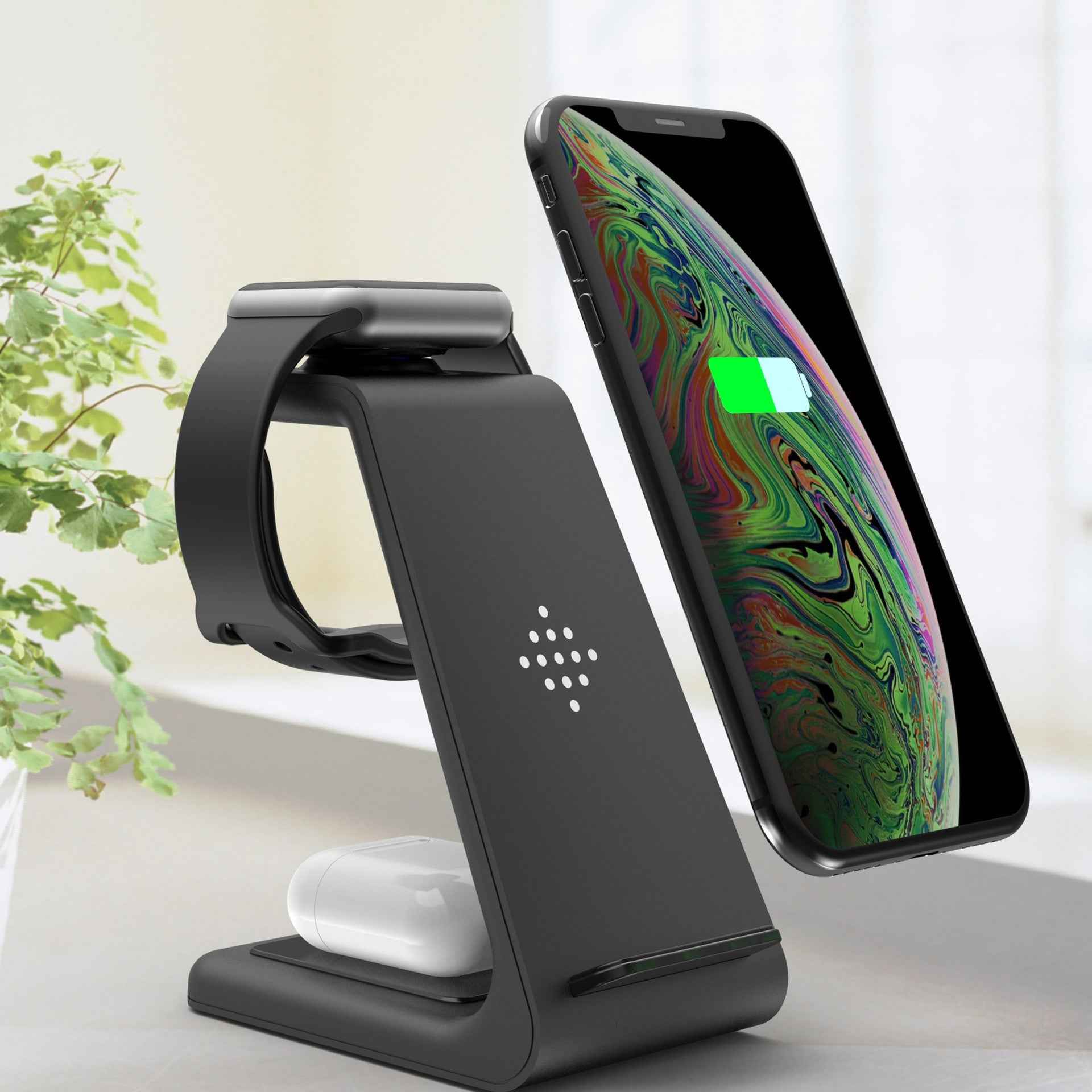 3-in-1 Fast Wireless Charging Station & Phone Stand
