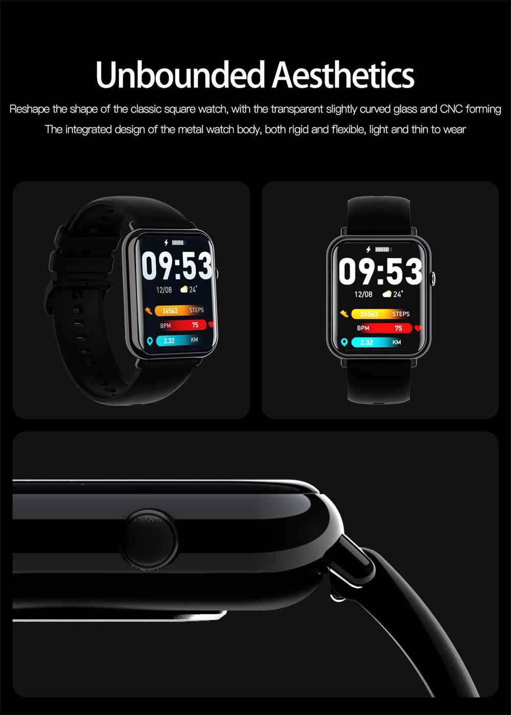 Hd Display Smart Watch – Premium Waterproof - packaging and contents
