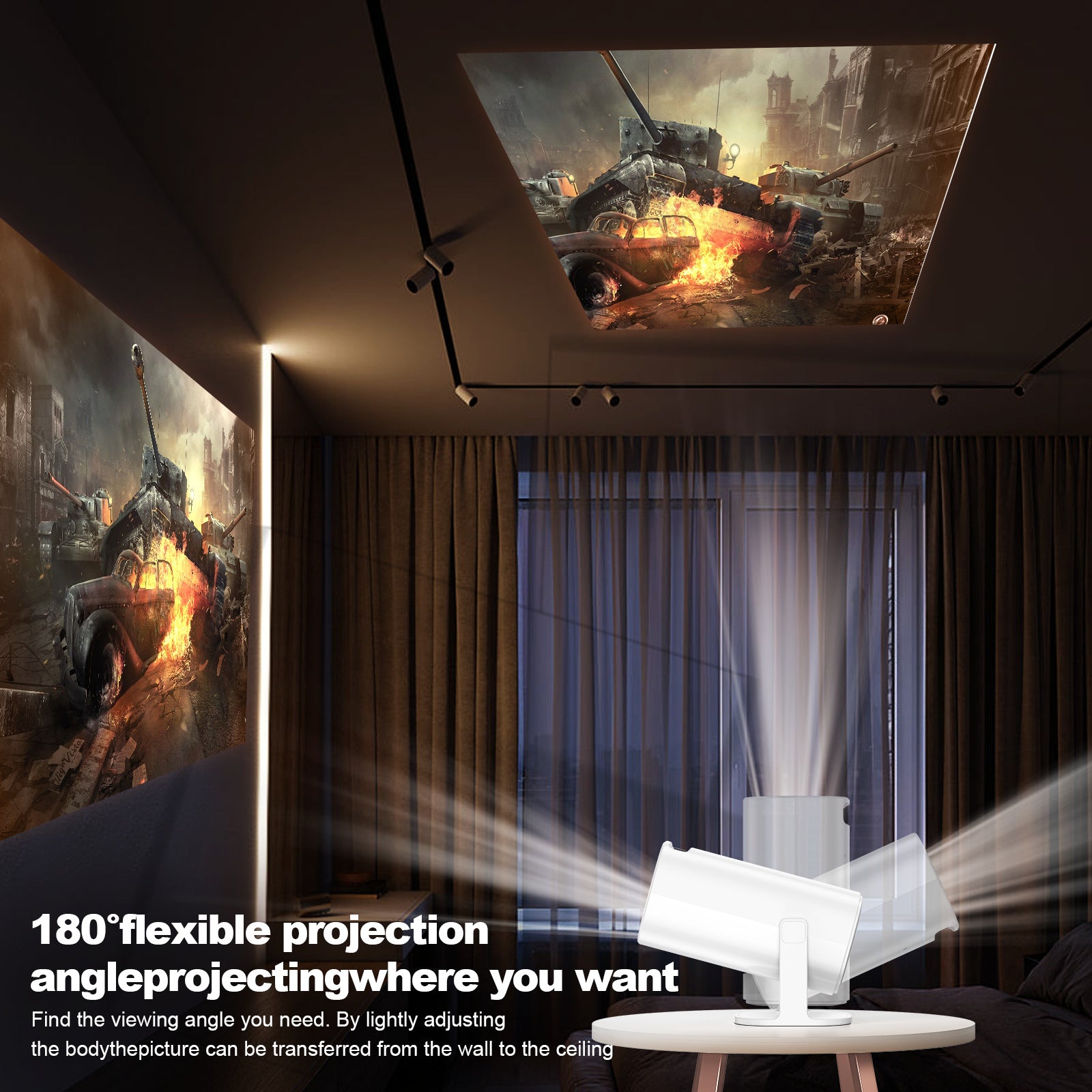 4k Hd 1080p Mini Projector – Projector Mini Household - back panel view