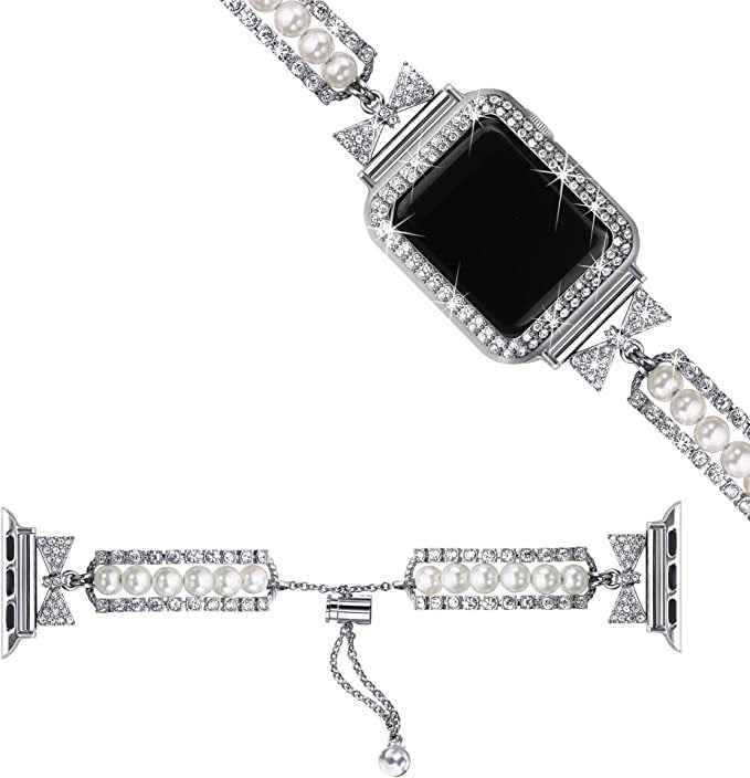 Waterproof Smart Watch – Pearl Bracelet Band - size comparison