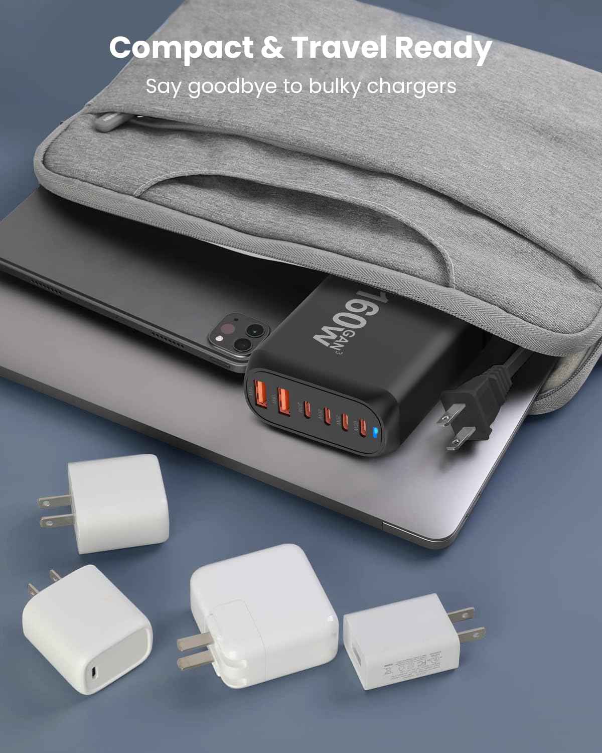 160w Fast Charging Wireless Charger – 160w Usb-C Charger - in use demonstration