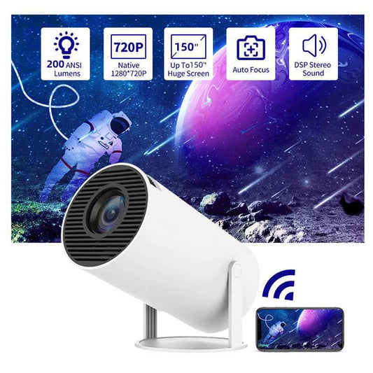 Portable 180° Smart Home Video Projector with Auto-Focus