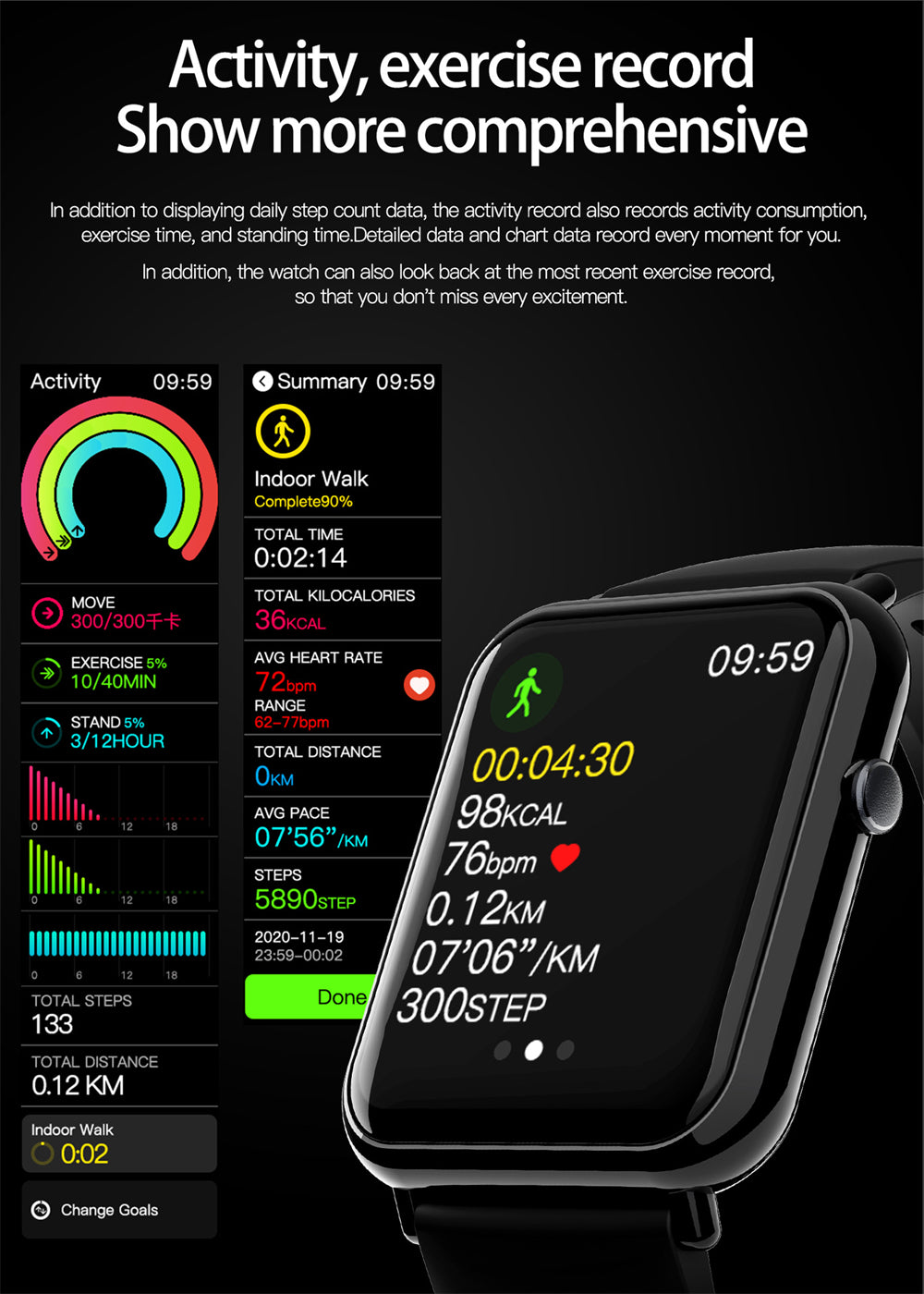 Hd Display Smart Watch – Premium Waterproof - full kit and accessories