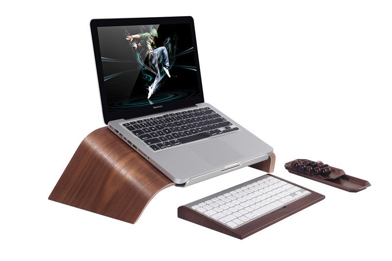 Ergonomic Laptop Stand – Wooden Laptop Tilt - packaging and contents