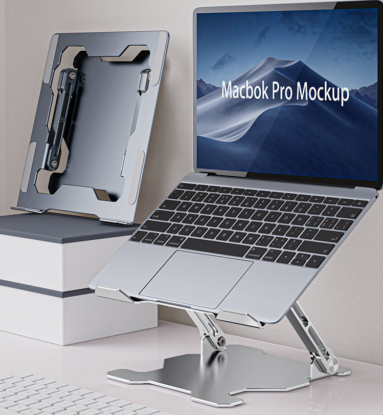 Ergonomic Laptop Stand – Adjustable Portable Computer - connection ports detail