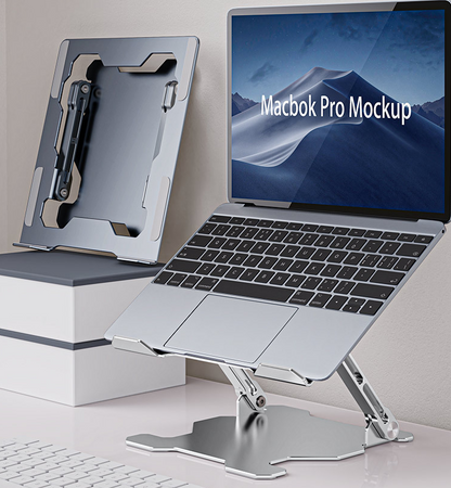 Ergonomic Laptop Stand – Adjustable Portable Computer - connection ports detail