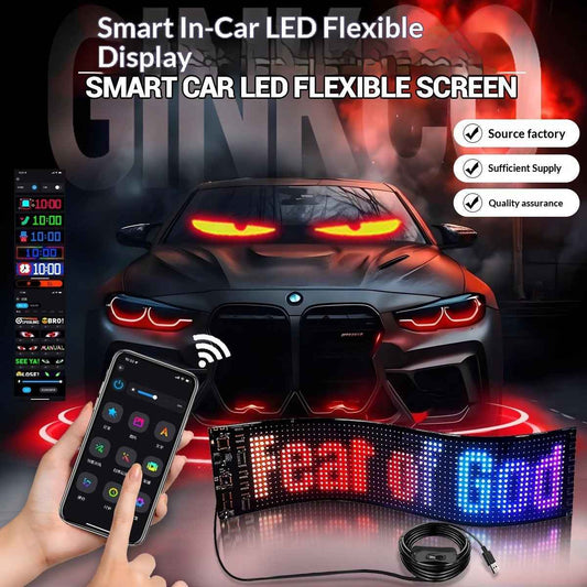 LED Flexible Car Display | App & Voice Control Devil Eyes
