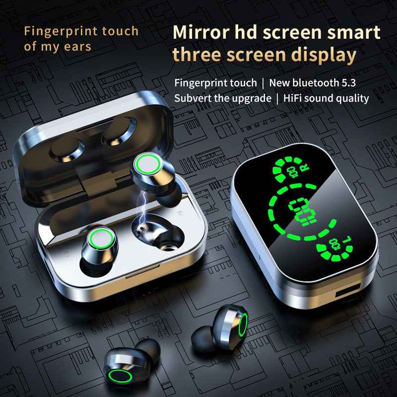 TWS Wireless Bluetooth Earbuds with Smart LED Display & Breathing Light.